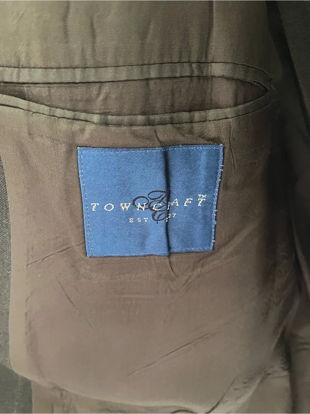 Towncraft Dark Gray Pinstripe Men's Blazer Jacket